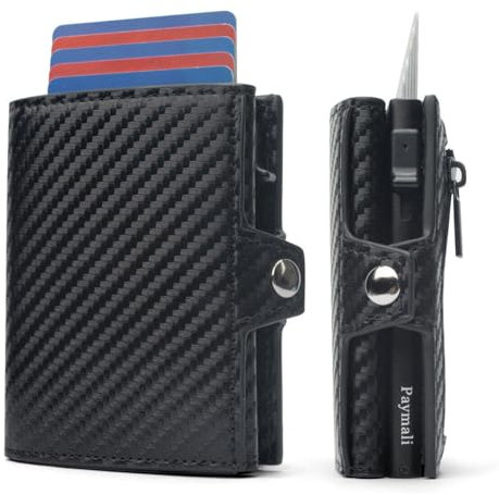 Slim Wallet mit Münzfach & RFID-Schutz - Mini Geldbörse Herren & Damen - Kartenetui Kreditkartenetui - Portmonee Geldbeutel Portemonnaie klein