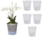 Wnvivi 5 Pièces Pots D'orchidées en Plastique, Pot de Jardinière à Arrosage Automatique 12/15/18 Cm pour Plantes D'intérieur, Pots de Plantes Transparents(B,18x20 cm)