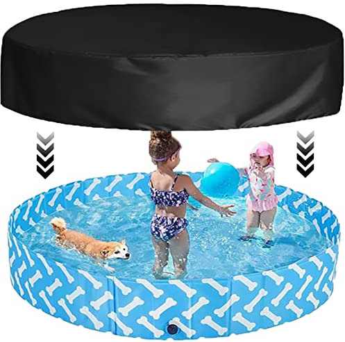 Round Poolabdeckplane Wasserdicht Swimmingpool Abdeckung mit Fixierseil Poolzubehör Pool Abdeckplane für Aufblasbar Planschbecken und Frame Pool,6FT 183cm