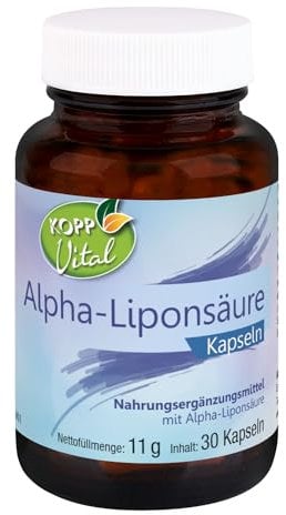 KOPP Vital® Alpha-Liponsäure | 30 Kapseln | 11 g | Premiumqualität | Nahrungsergänzungsmittel | Fettsäure