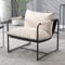 Fiona's magic Extragroß Loungesessel, Gemütlich Sessel Wohnzimmer, 78x76x70 cm Modernes Relaxsessel mit Metallrahmen, Armlehnenstuhl für Schlafzimmer, Balkon, Lounge, Beige