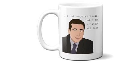 LJChicBoutique I'm not superstitious but I am a little stitious – Michael Scott – Tazza da caffè (425 g)