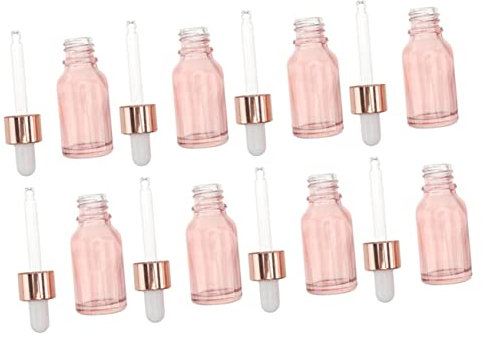 CRILSTYLEO 8pièces Bouteilles Verre Avec Pipette Pour Huiles Essentielles Flacons Étanches Et Rechargeables Verre Transparent Pour Aromathérapie Et Voyage