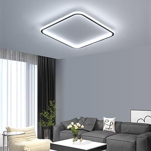 Mikeru Modern Square Ceiling Light, 60cm Recessed, Ultra Thin 5cm Thick, 6500k LED for Study, Kitchen, Living Room, Office, Dining Room