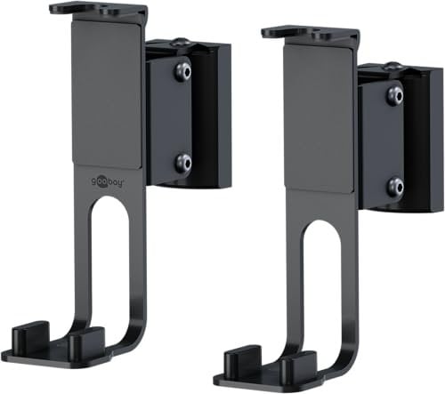 goobay Wandhalterung für Sonos One, One SL/Lautsprecher-Wandhalter bis 3kg / Schwenkbar, Neigbar, Rotierbar bis 180° / schwarz / 70829