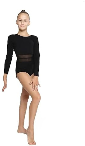 WILDWINS Mädchen Gymnastik Langarm Trikot für Rhythmische Gymnastik, Ballett, Tanz und Team - Bodysuit