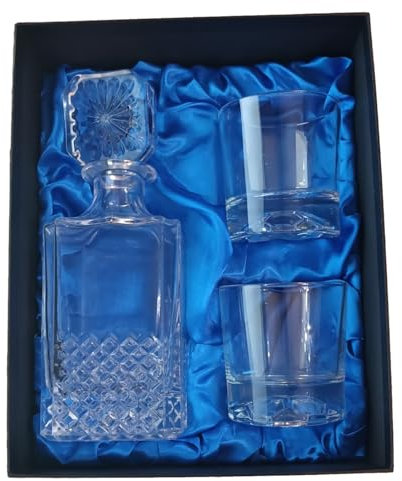 County Engraving Personalised Cut Crystal Design Decanter and 2 Tumbler Gift Set (345ml Football Base)