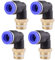 4 pièces 8mm 1/4 PT Raccords enfichables pneumatiques coudés à 90° avec filetage extérieur Raccords rapides pneumatiques pour tuyaux enfichables Raccord d'air comprimé Push-In