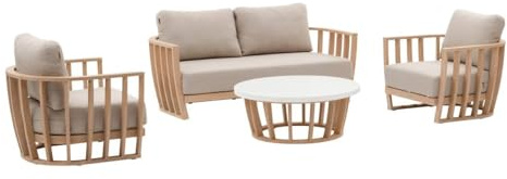 Hespéride - Gartenmöbel lemindo 5-sitzer aus Polyester und eukalyptusholz