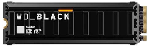 WD_Black SN8100 1 TB PCIe 5.0x4 NVMe M.2 SSD mit Kühlkörper, Lesegeschwindigkeiten von bis zu 14.900 MB/s, Schreibgeschwindigkeiten von bis zu 11.00MB/s, TLC 3D CBA NAND