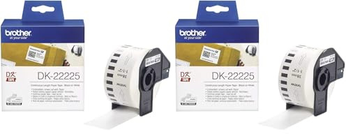 Brother DK22225 Endlosetiketten Papier 38mm x 30.48 für QL-550/500/500A/560VP/560/570/580N/650TD/1050/1050N/1060N (Packung mit 2)