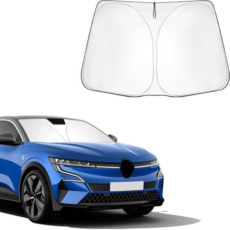 BSTW Parasol para Parabrisas de Renault Megane E-Tech 2022 2023 2024 2025, Parasol Plegable con Aislamiento Térmico y Protección UV, Megane E-Tech Accessori