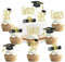 24 Stück Glitzer 2025 Graduation Cupcake Toppers,2025 Abschluss Tortendeko,Abschlussfeier Cupcake Toppers,Bachelor Hut Deko,Tortenaufsatz mit Aufschrift,Dekoration für Kuchen