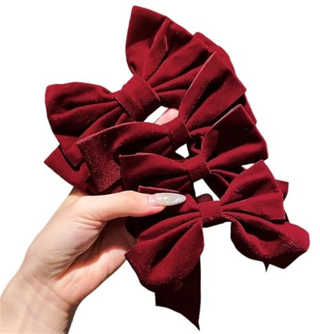 JMORCO Pince Cheveux Lot de 4 Pinces à Cheveux Bordeaux for Femme, élégantes, for Queue de Cheval et arrière de la tête