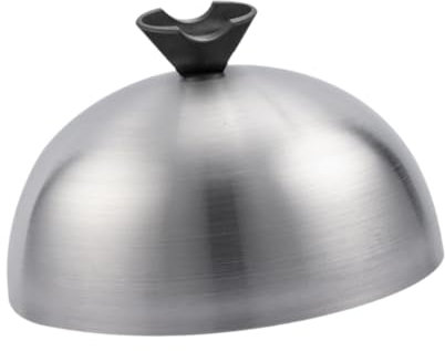Ronyme Burger Cover Basting Cover Cheese Melting Dome Practical Stainless Steel Basting Cover with Heat-Proof Handle, Dome Steaming Cover for Indoor & Outdoor BBQ, Griddle, Camping and Cooking, 12cm