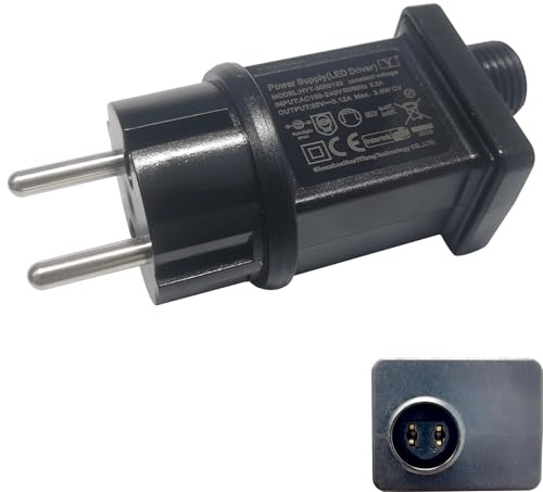 30V 0.12A Lichterkette Netzteil Adapter, Wasserdicht IP44 Transformatoren, LED Netzteil Adapter, LED Niederspannungs Lichterkette Außen Trafo Geeignet für Weihnachtsbaum Lichter, Eiszapfenlichter