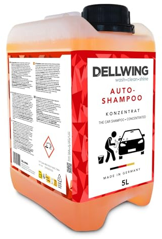Dellwing Autoshampoo Konzentrat 5 l, Auto Shampoo mit Aktivschaumformel, Autowäsche und Autopflege außen, Made in Germany
