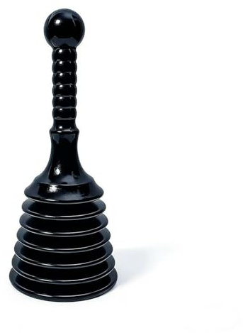 Heavy Duty Toilet Plunger with Suction Cup, Black, 32cm Height, Powerful Drain Unblocker for Kitchen, Bathroom, Sink and Bathtub, Durable Rubber Head (Carbon Black)