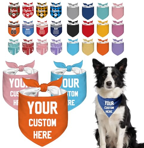 Individuelles Hunde-Halstuch mit eigenem Logo & Text – Personalisiertes Dreieckstuch für Hunde & Katzen (Klein, Mittel, Groß)