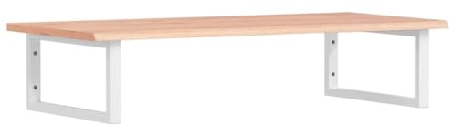 Heofavd Plateau de lavabo avec support en acier - 100 x 50 cm - Plaque en chêne massif pour salle de bain - Console murale pour lavabo à poser - Design flottant - Charge maximale : 100 kg - Chêne