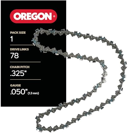 Oregon Chainsaw Chain .325 Pitch, .050 (1.3 mm) Gauge for 20 Inch Bar, 78 Drive Links –Fits Echo, Poulan, Ryobi, Husqvarna and more