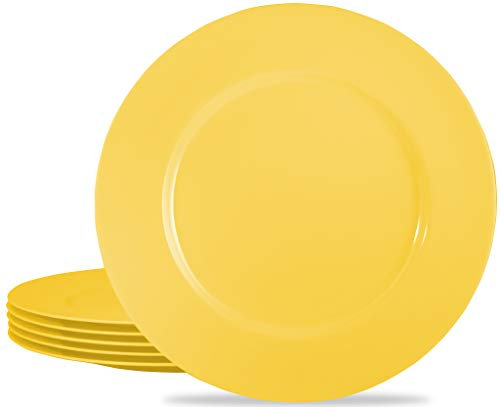 Reston Lloyd 71201R Calypso Basics Melamine Dinner Plate, Set of 6, Lemon