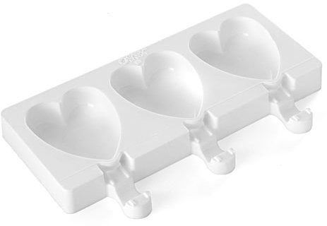 Silikomart 22.343.87.0065 GEL03M Moule à Esquimaux Forme Cœur Silicone Blanc