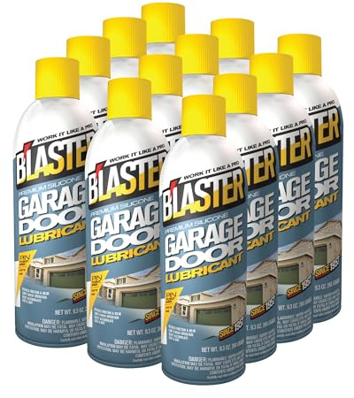 B’Laster Garage Door Lubricant Spray – Premium Silicone Garage Door Lube – Reduces Friction, Quiets Noisy Operation, Tack-Free Formula that Won’t Attract Dust or Dirt – 9.3oz (Case of 12)