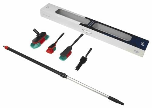Vikan Transport Starterpaket 990052 | 4 Bürsten und 1 Teleskopstiel, schwarz