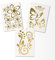 Hibiskus Schmetterling Blüten Ornament SET I - gold - 30x21cm - Wall Sticker Wandtattoo Wandaufkleber - Dekoration, Küche, Wohnzimmer, Schlafzimmer, Badezimmer
