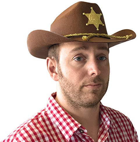 PARTY DISCOUNT NEU Hut Deputy Sheriff, braun, mit Stern