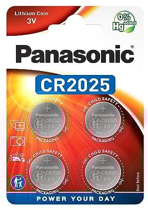 Panasonic CR2025 Lithium Knopfzelle, 3V, 4er Pack