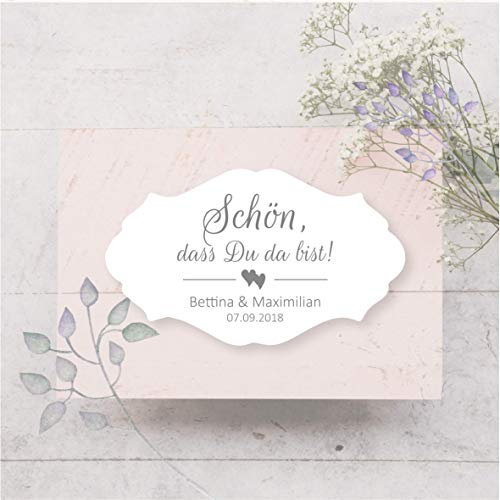 24 Aufkleber Sticker Etiketten Selbstklebend Schön, dass Du da bist Hochzeit Taufe Kommunion Konfirmation Taufe Geburtstag