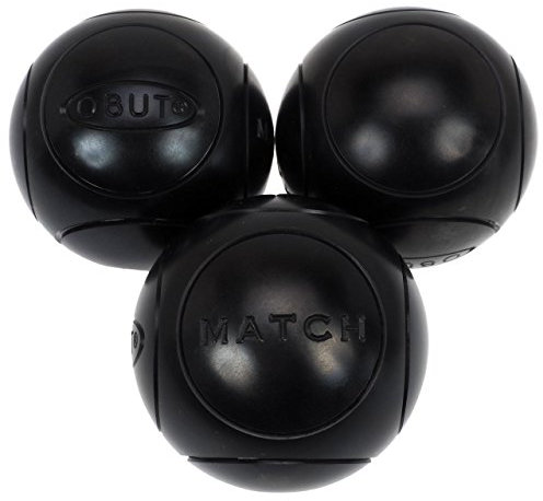 Obut Match Pétanque-Kugeln, 1 Markierung, schwarz, 72 mm, Schwarz , 680g