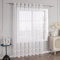 HongYa Stores Voile Gardine Schal Transparenter Vorhang mit Satinband Ösen H/B 120/300 cm Weiß