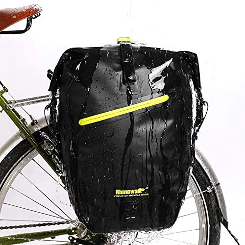 Rhinowalk Bike Bag Waterproof Bike Pannier Bag 27L,(for Bicycle Cargo Rack Saddle Bag Shoulder Bag Laptop Pannier Rack Bicycle Bag Professional Cycling Accessories)-Green