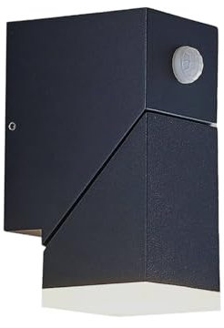 Lindby LED Wandleuchte außen Sally mit Bewegungsmelder (spritzwassergeschützt (Modern) in Schwarz aus Aluminium (1 flammig,) - Außenwandleuchten Wandlampe Led Außenlampe Outdoor für