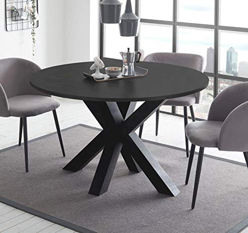 Esstisch schwarzstahl 110x78 cm Big System Rund Stern 110 Auszug