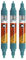 Molotow One4All Acrylic Twin Marker (Strichstärke 1.5 mm und 4 mm, hochdeckend und permanent) 3 Stück Farbe 206 lagunen blau