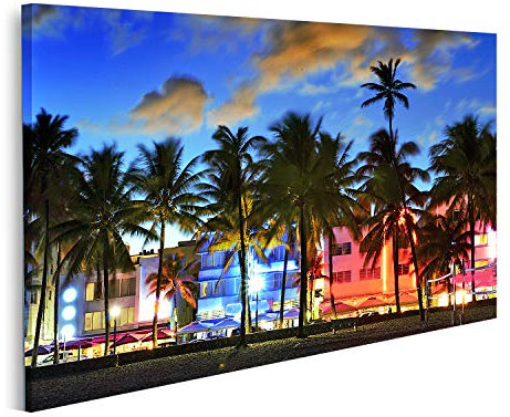 islandburner Bild auf Leinwand Miami Beach Floride Usa Hotels Restaurants Sunset Ocean Drive Bilder Wandbilder Poster