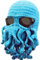 Octopus Beanie Mütze Beanie Tintenfisch Bartmütze Gestrickte Bartmützen für Männer Winter Warm Skifahren Gr. Einheitsgröße, blau