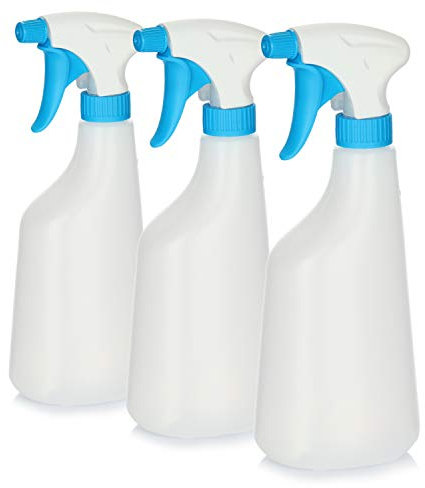 com-four® Pulverizador de flores 3x - botella rociadora con hilo 28/400 para regar plantas - botella rociadora de agua para atomización de agua (Estándar - azul)