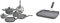 Tognana Mythos Batteria 9 Pezzi, Alluminio, Nero, 24 cm & WI758BDAMNF Grill Rettangolare con Manico Pieghevole Mythos, Alluminio, Grigio, 1