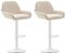 CLP 2er Set Barhocker Braga Mit Stoffbezug I 2 x Barstuhl Mit Lehne Und Fußstütze, Farbe:creme, Gestell Farbe:weiß