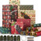 Larcenciel Weihnachten Geschenkpapier Set, 8 Blatt Kraft Geschenkpapier + Geschenkanhänger + Packseil, Kraftpapier mit Davidshirsch-Muster Weihnachtspapier Geschenkverpackung Papier (70 x 50 cm)