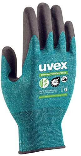 uvex Schnittschutzhandschuhe Bamboo TwinFlex D xg 60090, mit Bambusfasern, Schnittschutzlevel D, Lebensmittelbereich geeignet, Größe:9