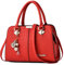 DORRISO Handtasche Damen Mittelgroß - Elegante Große Kapazität Wasserdicht PU Leder Mode Ornamente Abnehmbarem Schulterriemen für Reisen Arbeit Einkaufen Kirschrot