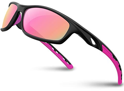 RIVBOS Sonnenbrillen Fahrradbrille Radsportbrillen Sportbrille für damen herren Polarisierte TR90 Superleichtes Unzerbrechlicher Rahmen UV400 Wandern Laufen Golfen und Fischen RB833