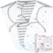 Baby Wickeldecke, Wickeltuch für Neugeborene und Säugling, Verstellbarer Wickelsack für Baby Junge und Mädchen, Weiche Bio-Baumwolle, Large (3-6 Monate), 3 Stück, Grau