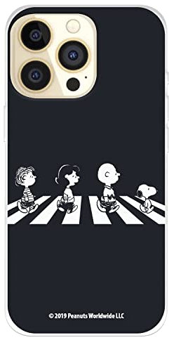 Offizielle Snoopy Schutzhülle für iPhone 14 Pro, Beatles-Figuren zum Schutz Ihres Handys, weiches Silikon, offiziell lizenziert von Snoopy